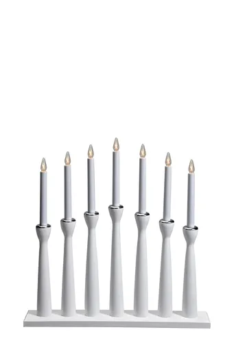 Markslöjd Maseskär dřevěný bílý vánoční svícen 7 žárovek