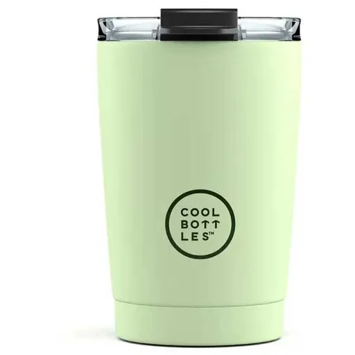 COOL BOTTLES TERMO 330 ML Nerezový termo hrnek, světle zelená, velikost 330 ML