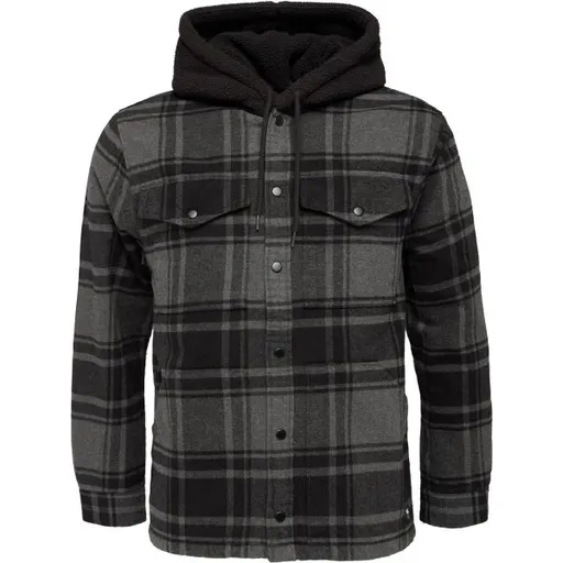 Vans PIEDMONT HOODED PLAID SHACKET Pánská bunda, černá, velikost