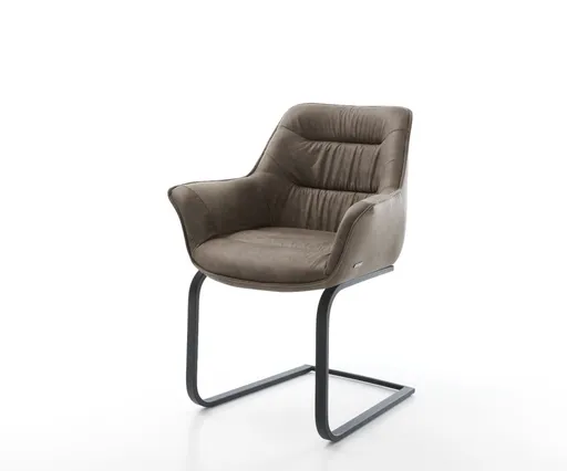 Jídelní židle Kaira-Flex taupe vintage konzolová podnož plochá