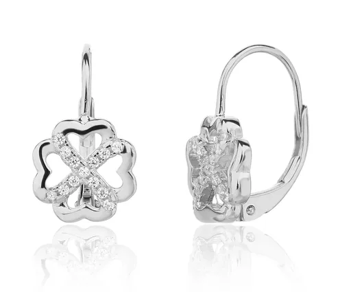 JVD Stříbrné náušnice Čtyřlístek pro štěstí SVLE3392XJ6BI00