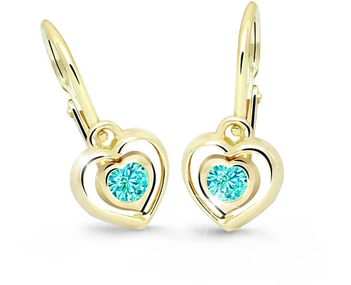 Cutie Jewellery Dětské srdíčkové náušnice C2752-10-X-1 světle zelená
