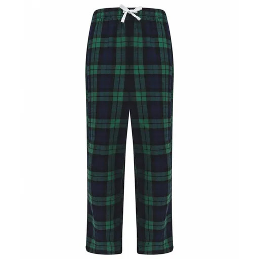 SF (Skinnifit) Dětské flanelové pyžamové kalhoty - Tmavě modrá / zelená | 5-6 let