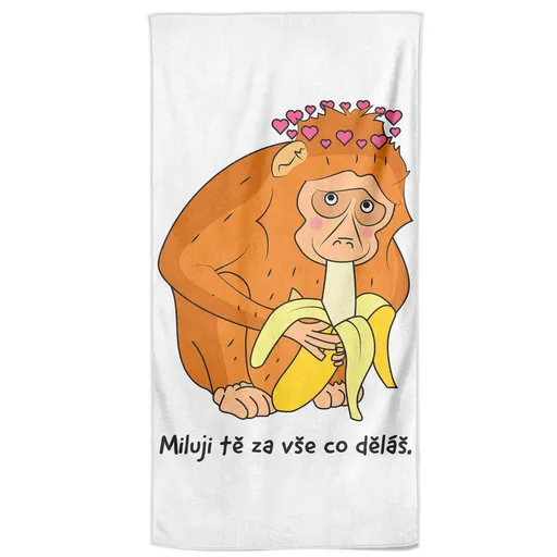 Osuška Miluji tě za to (Velikost osušky: 100x170cm)