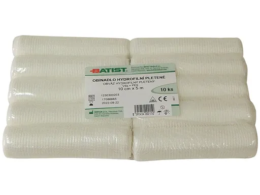 BATIST Obinadlo hydrofilní pletené nesterilní 10 cm x 5 m 10 ks