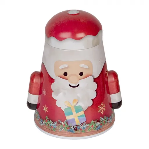 Červená plechová dóza Santa Claus - 12*10*15 cm 6BL0137
