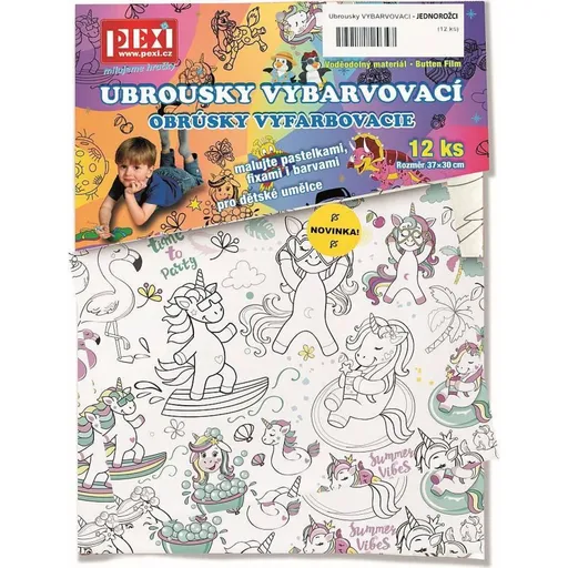Ubrousky vybarvovací jednorožci (12 ks)
