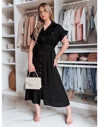 SUNNI LOVE plátěné maxi šaty černé