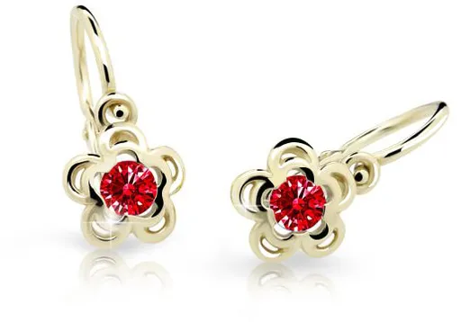 Cutie Jewellery Zlaté dětské náušnice C2204-10-X-1 červená