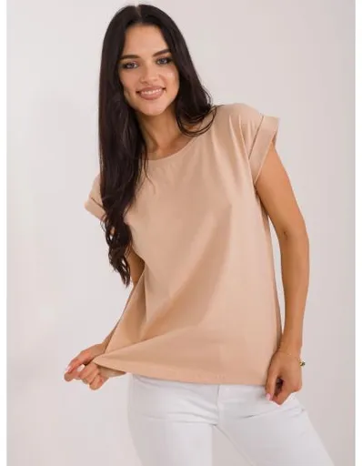 Dámské tričko s kulatým výstřihem BASIC FEEL GOOD hnědé