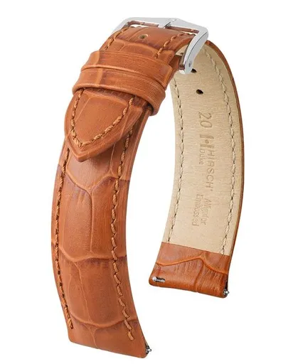 Řemínek Hirsch Duke - medový - 20 mm - M – Střední délka - 18 mm - Zlatá