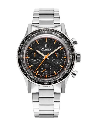 Nivada Grenchen Chronoking Mecaquartz - Inter. Bezel - Bracelet Flat Link