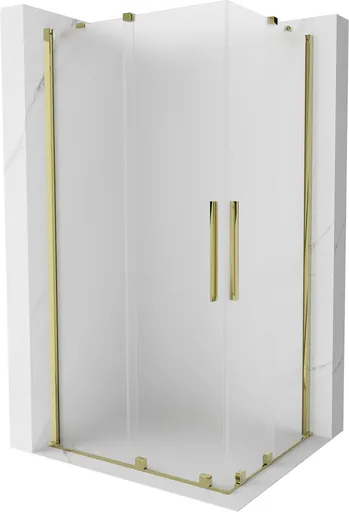 MEXEN/S Velar Duo sprchový kout, posuvné dveře 100 x 90, dekor, zlato 871-100-090-32-50
