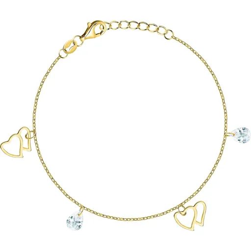 La Petite Story Pozlacený dámský náramek s přívěsky Silver LPS05AWV60