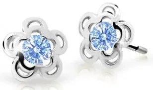 Cutie Jewellery Půvabné dětské náušnice z bílého zlata C2204-30-X-2 světle modrá