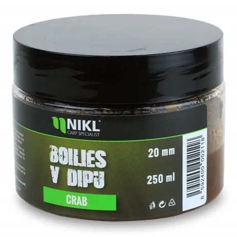 Nikl boilies v dipu crab 250 g - 24 mm