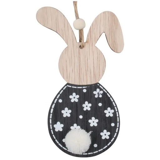 Zajíček černobílý na zavěšení 13 cm