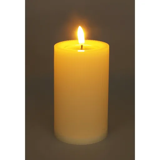 Venkovní LED svíčka 7,5 x 12,5 cm, béžová, na baterie