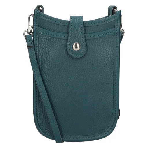 Dámská kožená kabelka na mobil a doklady Italia Limma - modro-zelená