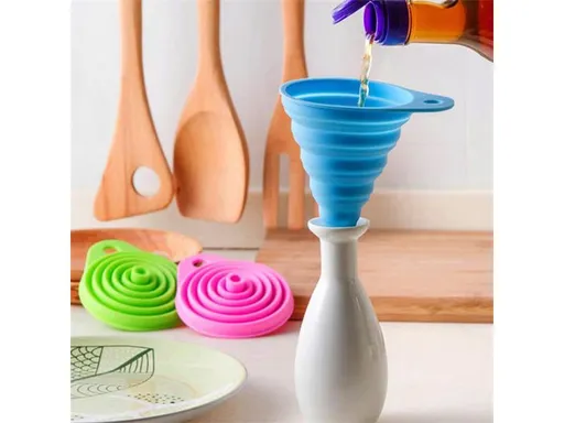 Trychtýř skládací 4L silikonový modrý
