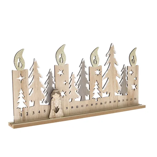 Dřevěný adventní kalendář s andělem