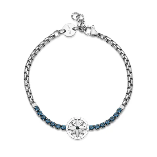 S'Agapõ Pánský ocelový náramek Kompas se zirkony Nautika SNK18