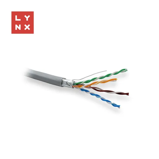 LYNX FTP kabel Cat5e, PVC, 0, 5mm, celoměděný, vnitřní, šedý, box 305m