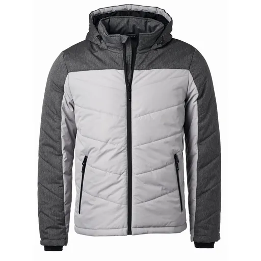 James & Nicholson (Daiber) Pánská prošívaná zimní bunda JN1134 - Stříbrná / antracitový melír | L