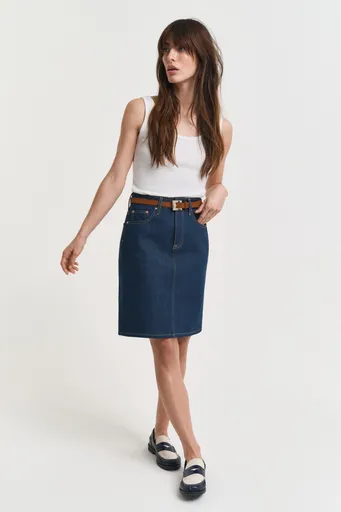 SUKNĚ GANT DENIM SKIRT MID BLUE