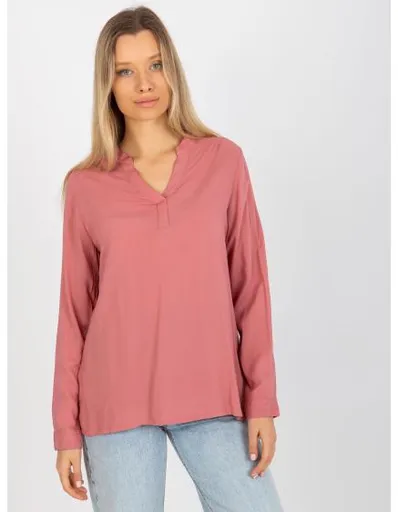 Dámská halenka s výstřihem do V SUBLEVEL růžová