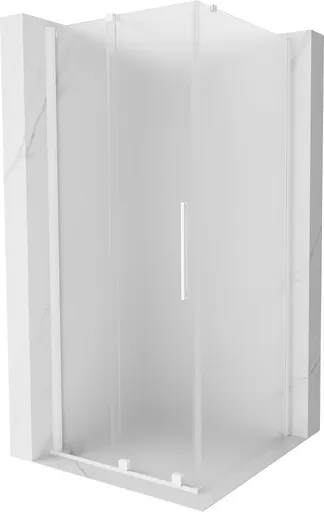 MEXEN/S Velar sprchový kout, posuvné dveře 100 x 100, dekor, bílá 871-100-100-31-20