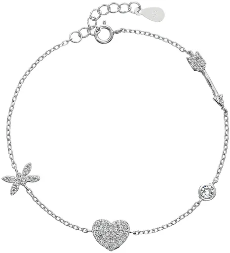 Evolution Group - Pavona Zamilovaný stříbrný náramek s přívěsky 13017.1