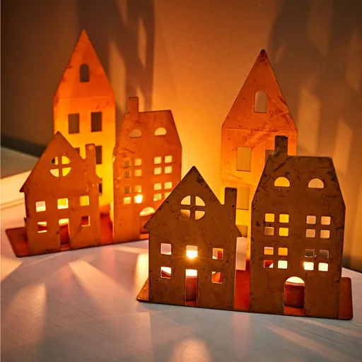 1 svícen na čajovou svíčku  Domek