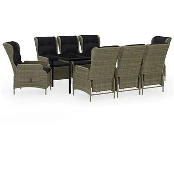 9dílný zahradní jídelní set hnědý, 3099654 (3099654)