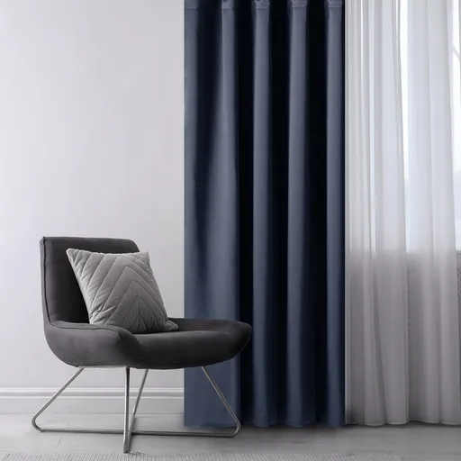 Restilo Závěs Blackout Oxford Pleat indigo, 140 x 245 cm