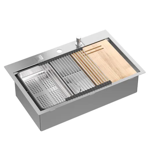 Quadron Ocelový dřez BURT 110 WORKSTATION BRUSH NICKEL ZLE-09014