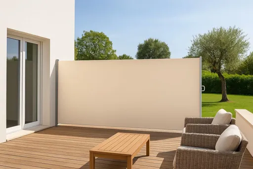 Výsuvná boční zástěna, 200 x 500 cm, béžová