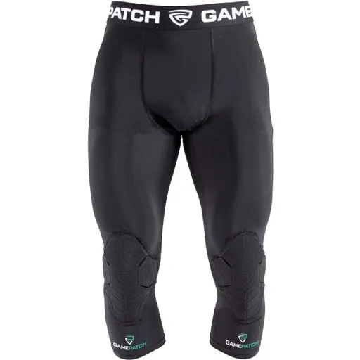 GAMEPATCH TIGHTS 3/4 WITH KNEE PADDING Kompresní unisex legíny, černá, velikost JUNIOR