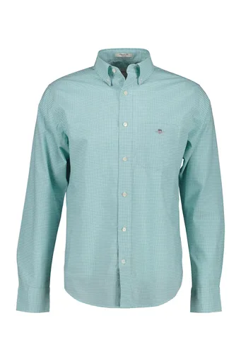 KOŠILE GANT REG CLASSIC POPLIN GINGHAM SHIRT MUTED TURQUOISE