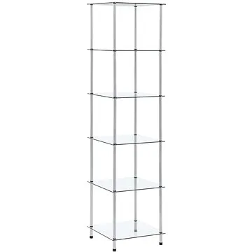 Shumee 5patrová police průhledná 40×40×160 cm tvrzené sklo, 249507 (249507)