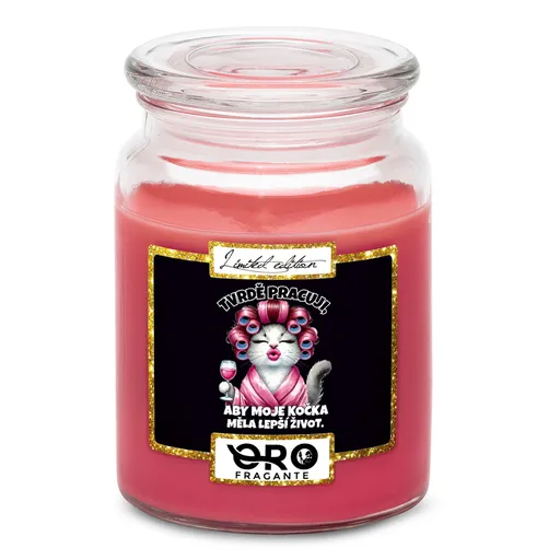 Svíčka Lepší život – kočka (Vůně svíčky: Višně v čokoládě)