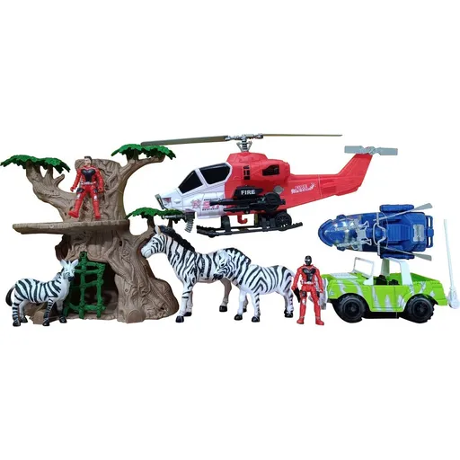 Wiky Záchrana zvířat sada s helikoptérou 39 cm