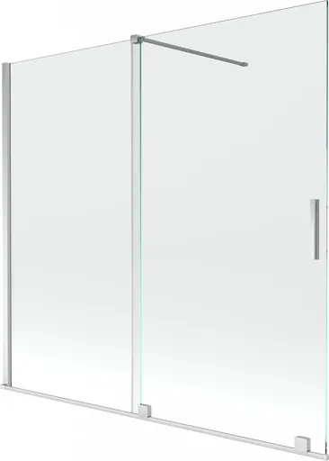 MEXEN/S Velar Dvoukřídlá posuvná vanová zástěna 170 x 150, transparent, chrom 896-170-000-01-01