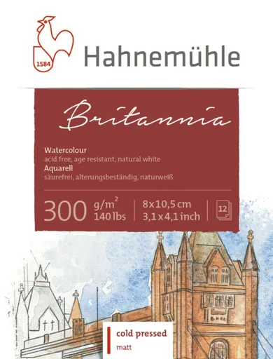 Akvarelový blok HHM Britania 8x10,5cm 300g CP