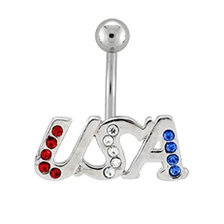 Piercing do pupíku - USA vykládaný zirkony