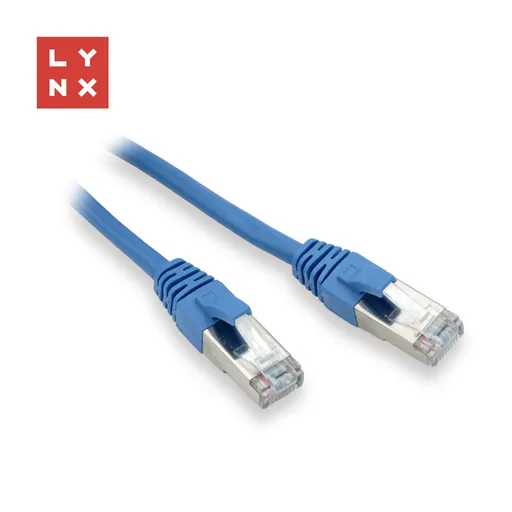 LYNX FTP patch kabel Cat5e PVC, CCA, 0, 1m, modrý (balení obsahuje 10ks)