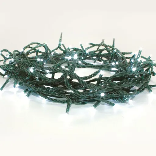 ACA Lighting 300 LED řetěz po 5 cm studená bílá, 220-240V + 8 programů, IP44 15m zelený kabel X08300212