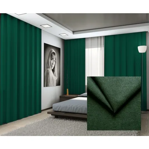 Hotový závěs ENJOY s tunýlkem, tmavě zelený č. 42, 145 x 245 cm