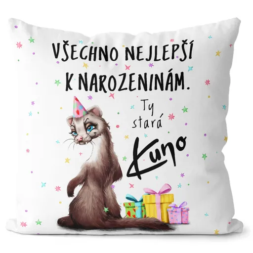 Polštář Ty stará kuno (Velikost: 55 x 55 cm)