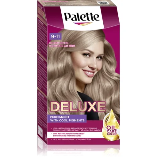 Schwarzkopf Palette Deluxe permanentní barva na vlasy odstín 9-11 Chladná světle šedá růžová 1 ks